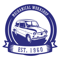 Oficina mecânica de crachás de carros antigos Desenho PNG