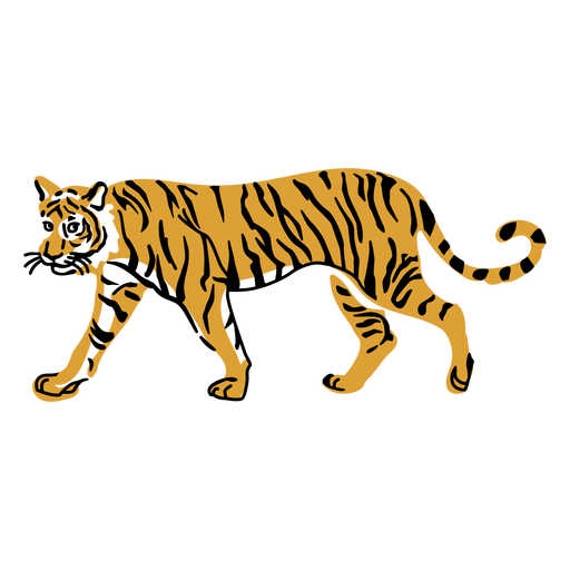 Walking Tiger niedlichen Blick PNG-Design