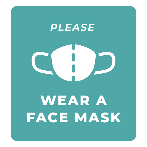 Wear face mask warning quote PNG Design