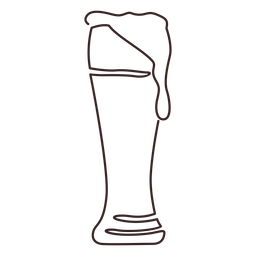 Dibujo lineal de vidrio de cerveza Weizen Diseño PNG