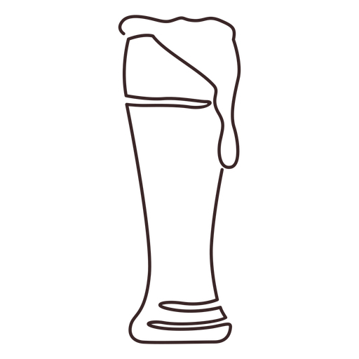 Dibujo lineal de vidrio de cerveza Weizen Diseño PNG