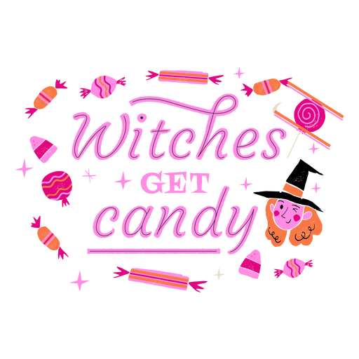 Las brujas consiguen letras dulces de halloween