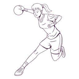 Woman handball player hand drawn PNG Design Transparent PNG