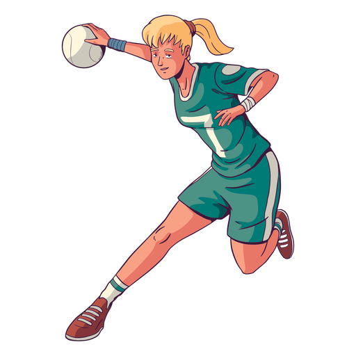 Ilustración de jugador de balonmano de mujer Diseño PNG