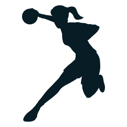 Woman handball player silhouette PNG Design