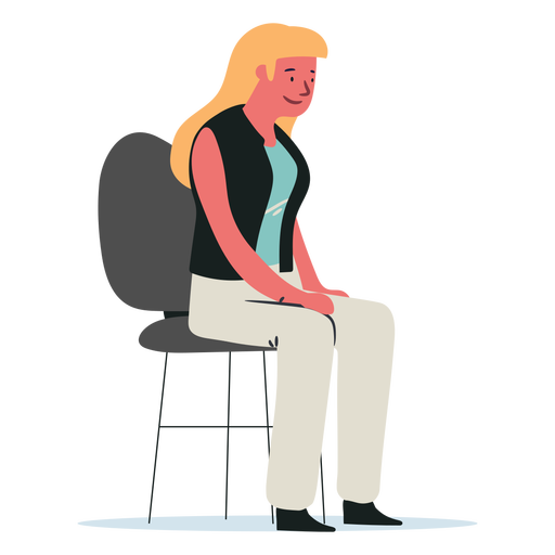 Woman sitting on chair woman PNG Design
