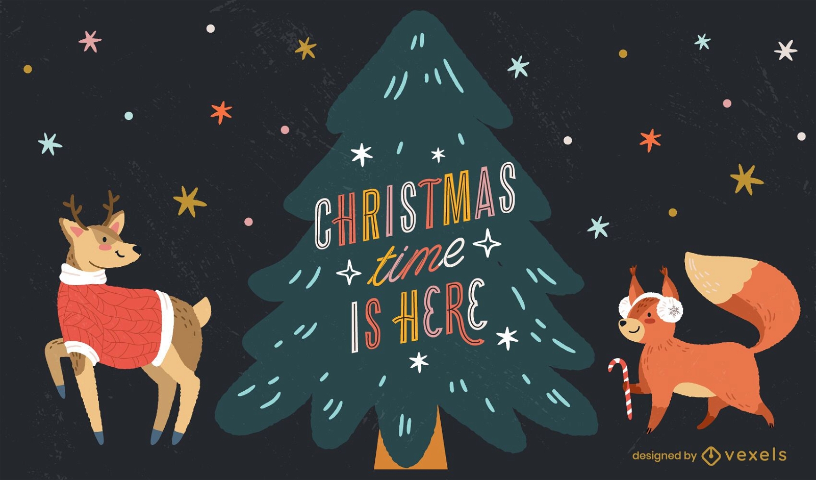 Ilustración de letras de Navidad