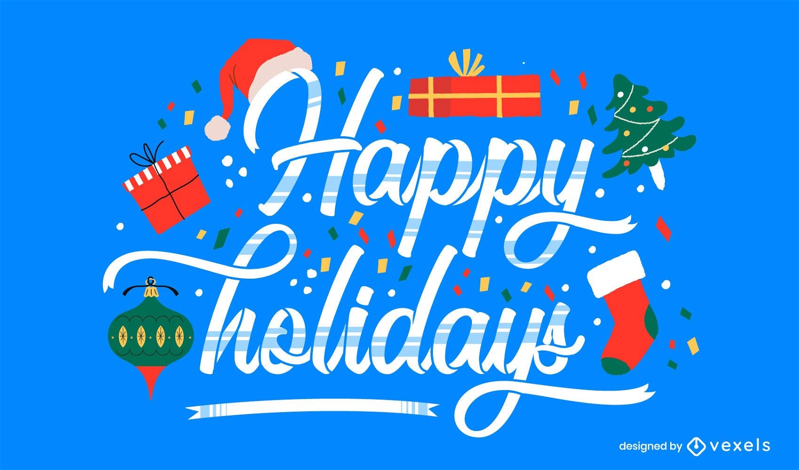 Happy holidays lettering design