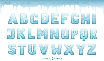 Ice alphabet letter set