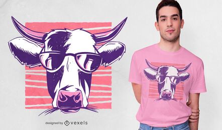 Sunglasses cow t-shirt design Sunglasses cow t-shirt design