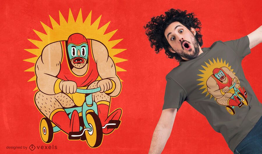 Design de t-shirt de triciclo de lutador Design de t-shirt de triciclo de lutador