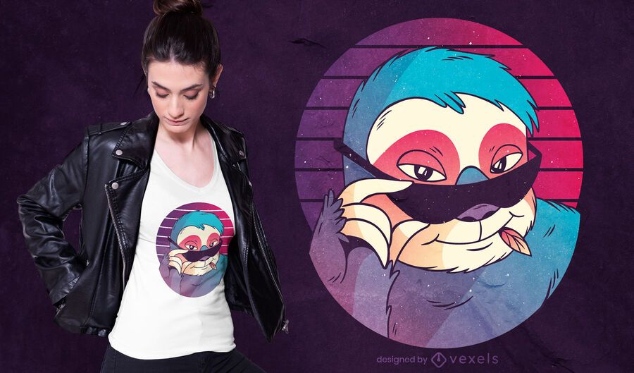 Sunglasses sloth t-shirt design Sunglasses sloth t-shirt design