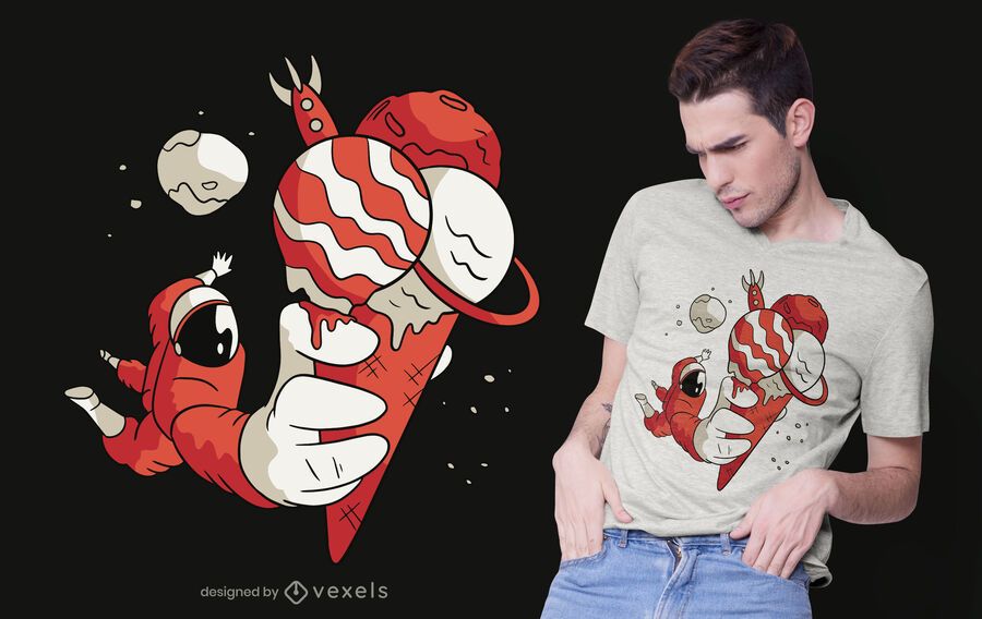 Astronaut ice cream t-shirt design Astronaut ice cream t-shirt design