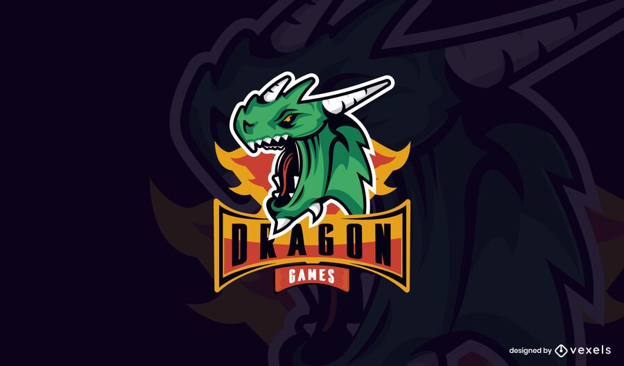 Plantilla de logotipo de juegos de dragón Plantilla de logotipo de juegos de dragón