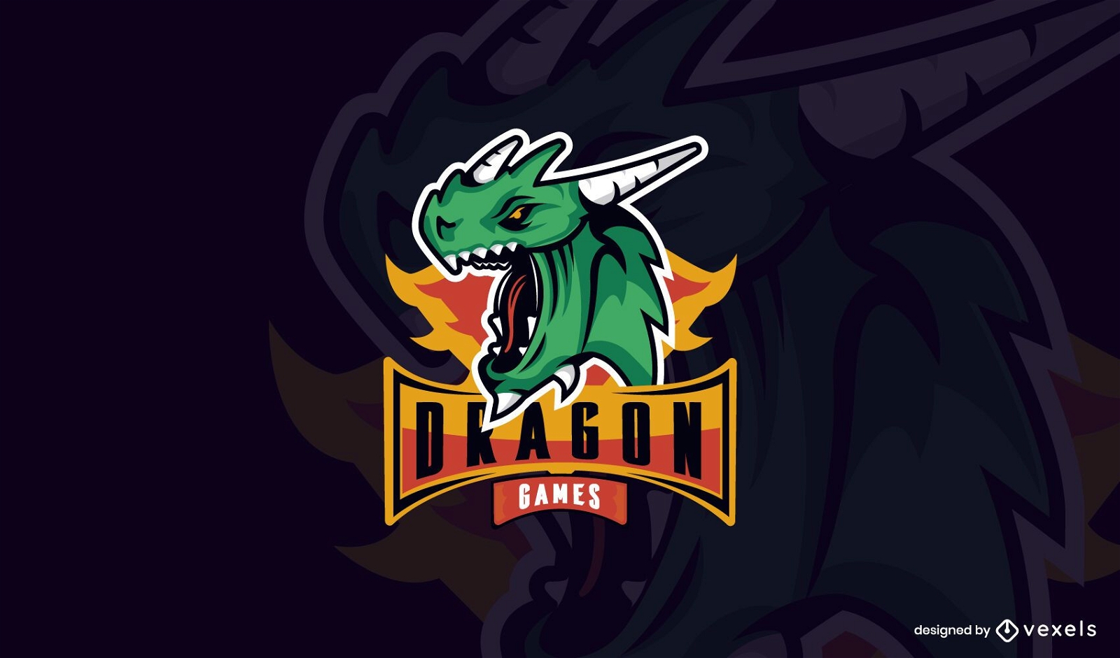 Plantilla de logotipo de juegos de dragón