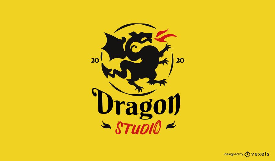Plantilla de logotipo de dragon studio Plantilla de logotipo de dragon studio