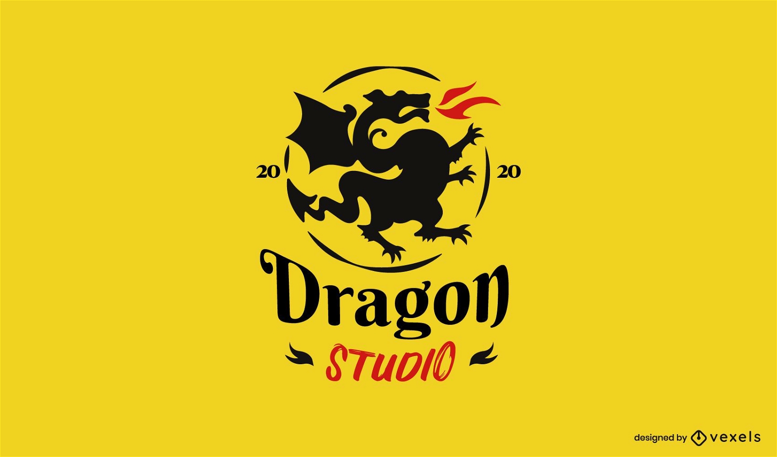 Plantilla de logotipo de dragon studio