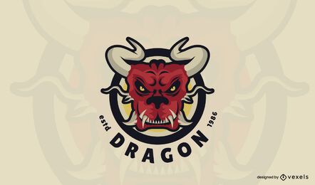 Plantilla de logotipo de dragón rojo