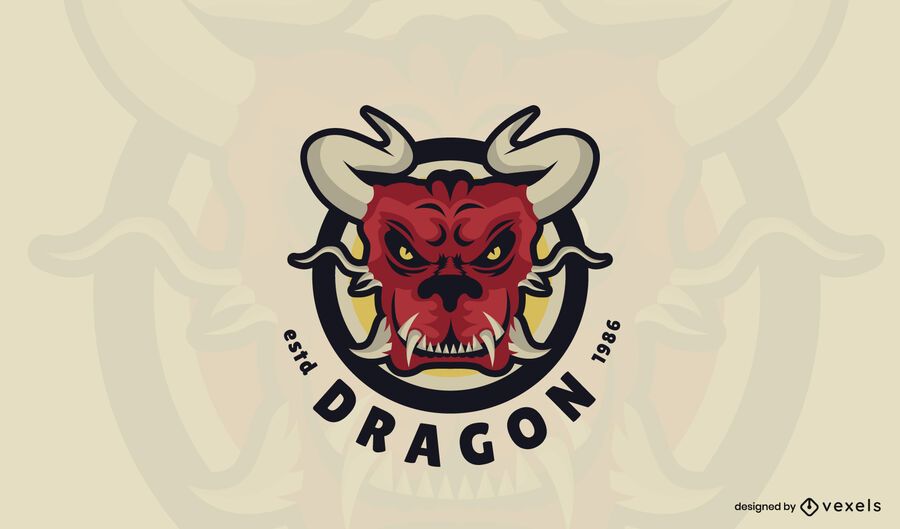 Modelo de logotipo de dragão vermelho Modelo de logotipo de dragão vermelho