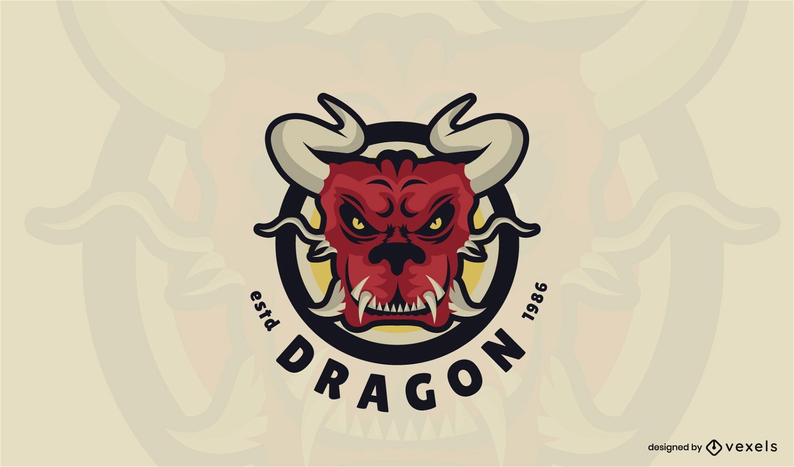 Modelo de logotipo de dragão vermelho