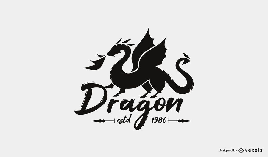 Dragon silhouette logo template Dragon silhouette logo template
