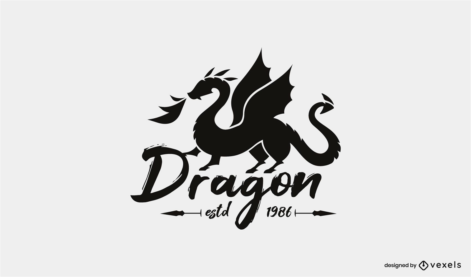 Dragon Silhouette Logo Vorlage