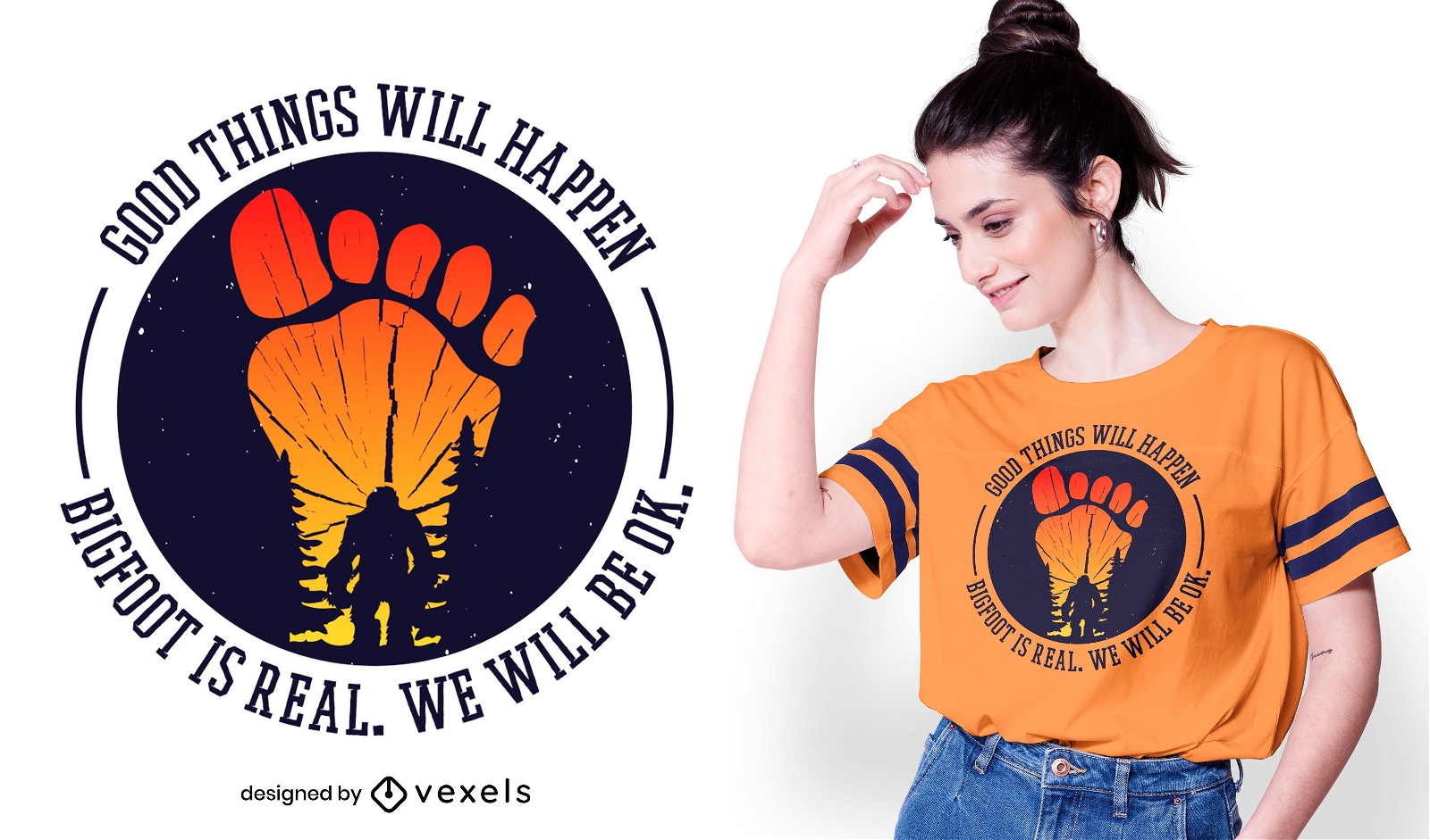 Bigfoot ist echtes Zitat T-Shirt Design