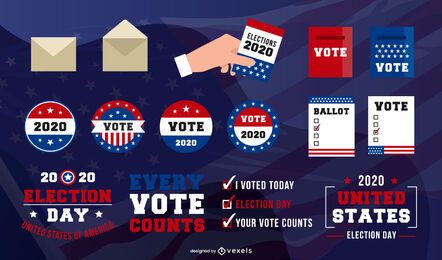 Election Day Usa Elements Pack Vector Download