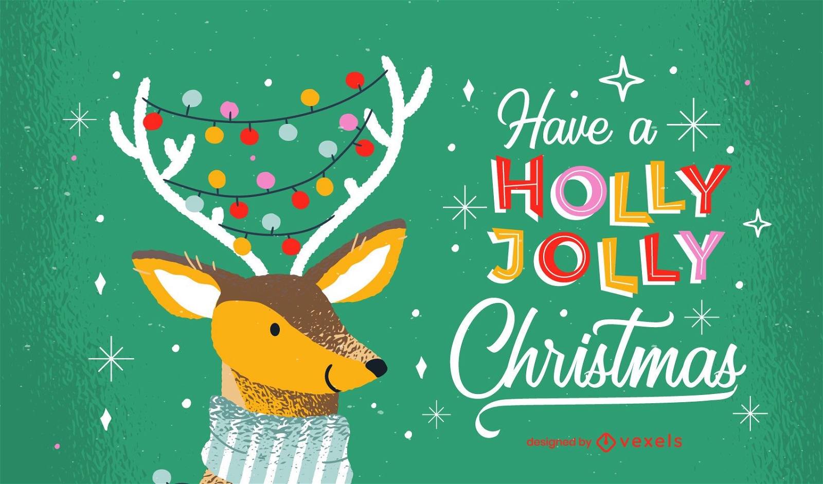 Holly jolly christmas lettering design