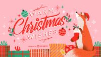 Warm Christmas Wishes Lettering Vector Download