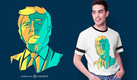Design de camiseta da cabeça de Donald Trump