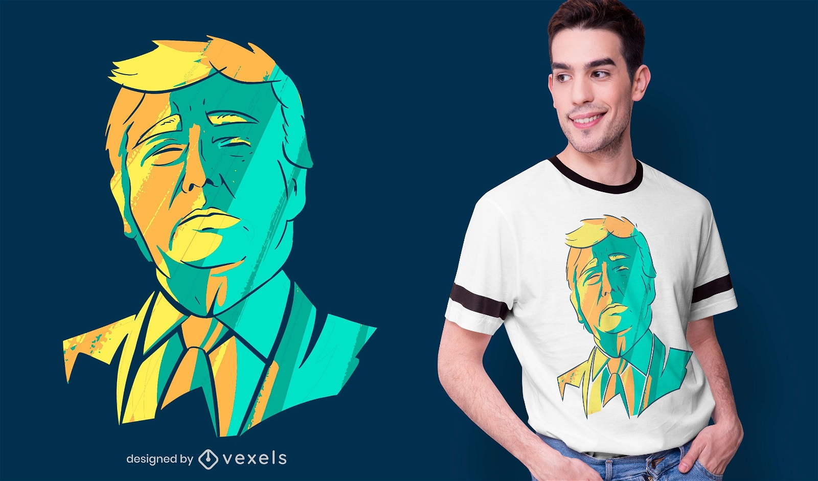 Design de camiseta da cabe?a de Donald Trump