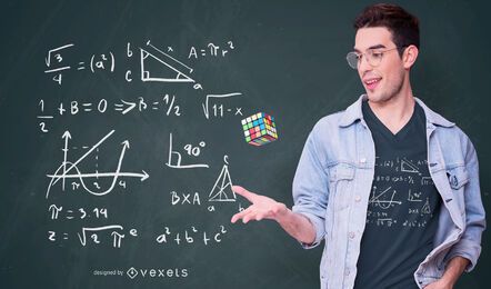Diseño de camiseta de fórmulas matemáticas.