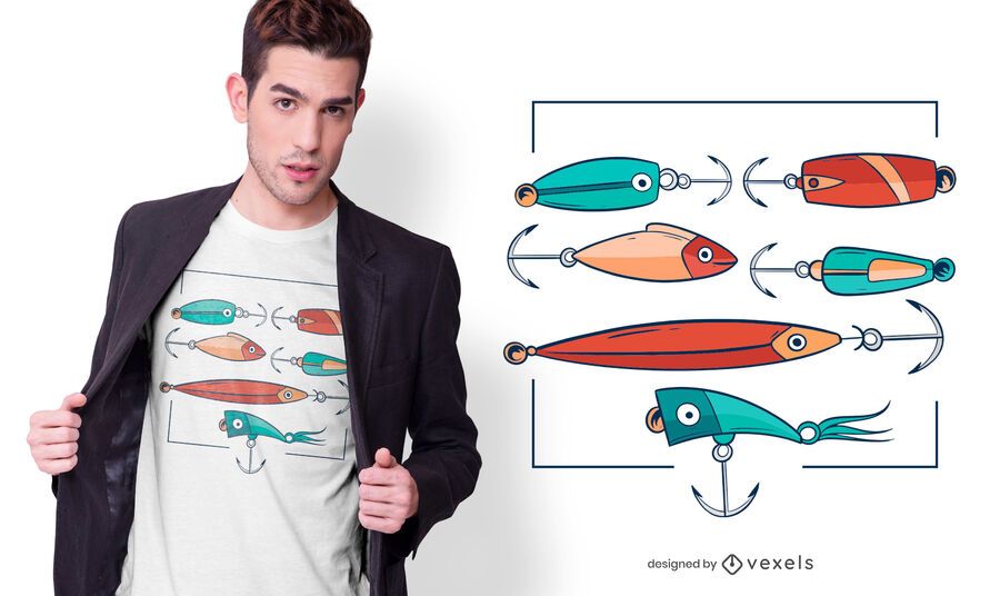 Fish Bait Set T-shirt Design Fish Bait Set T-shirt Design
