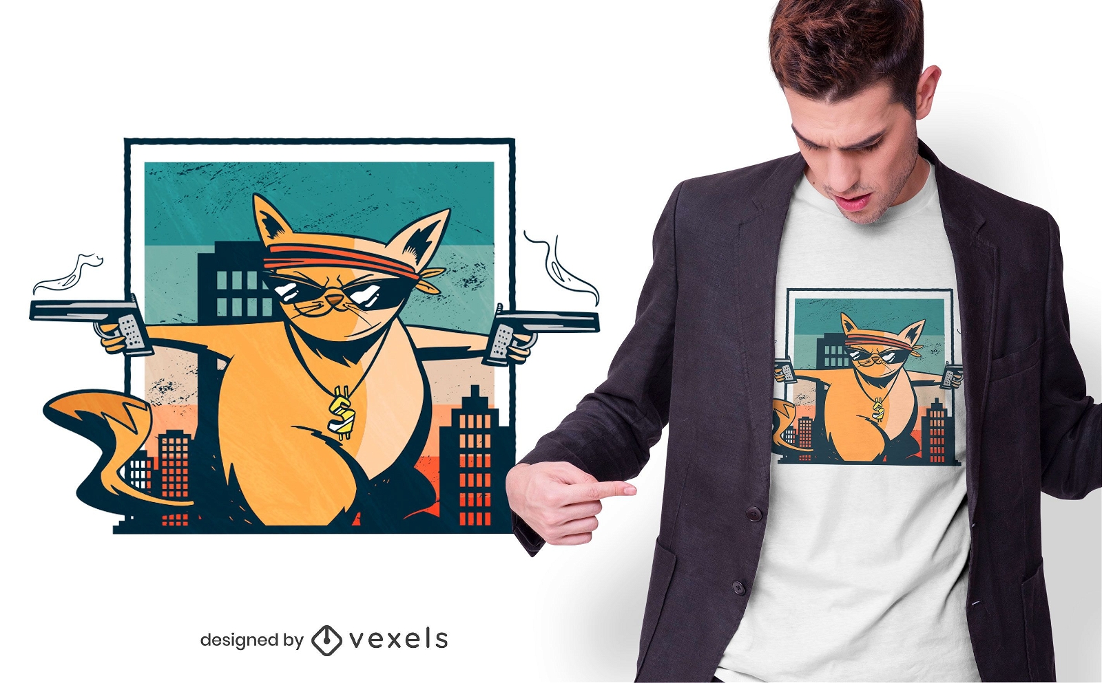 Criminal cat t-shirt design