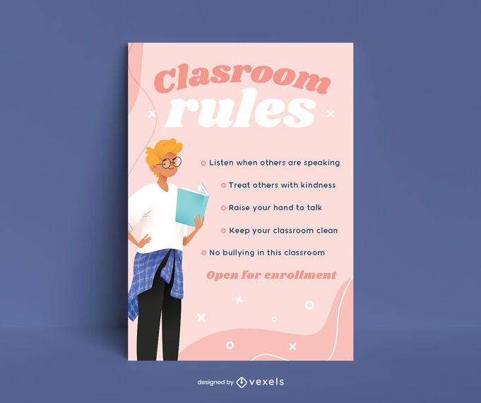 Classroom Rules Poster Template - Vector Download