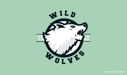 Plantilla de logotipo de lobos salvajes