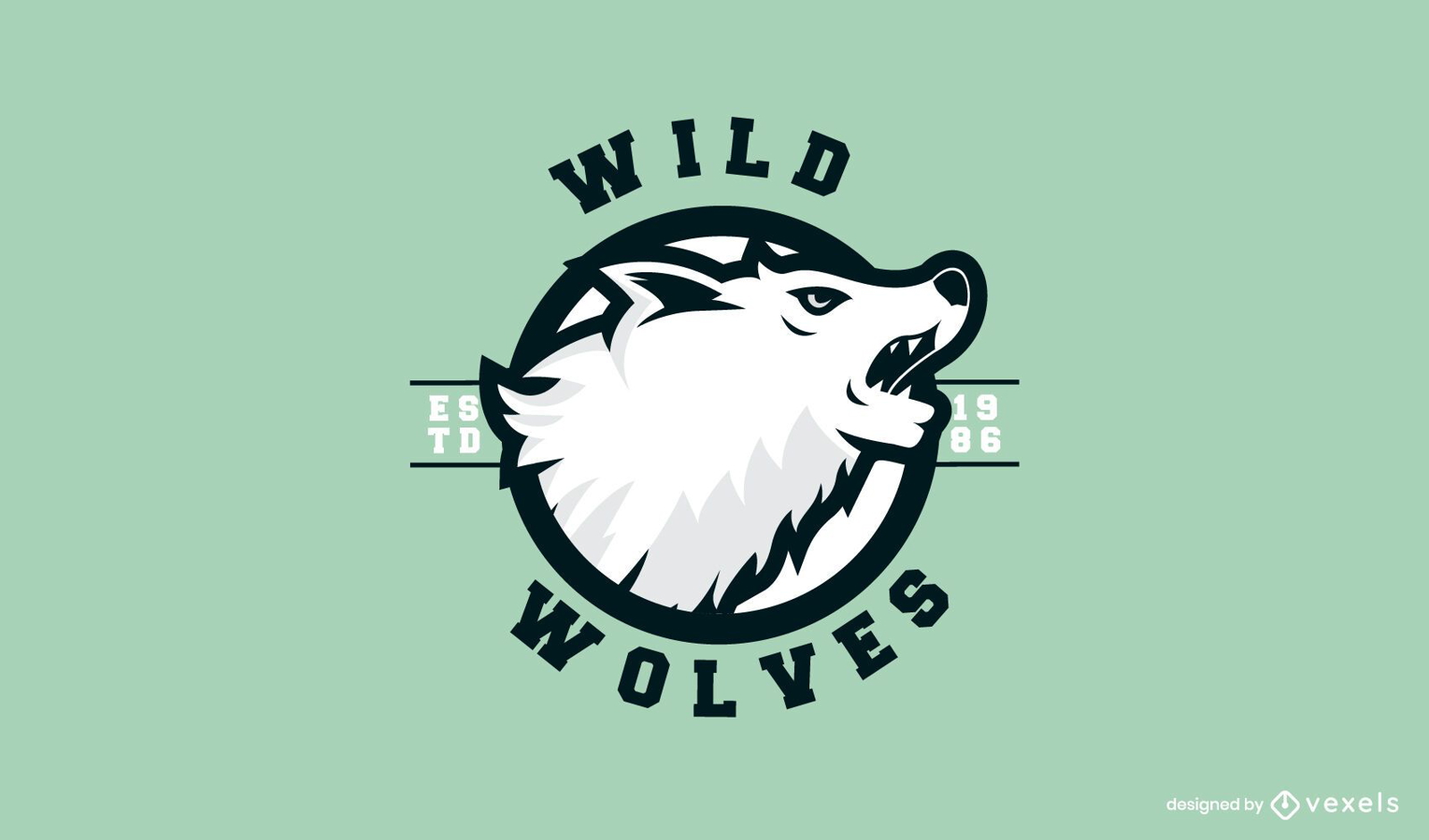Modelo de logotipo de lobos selvagens