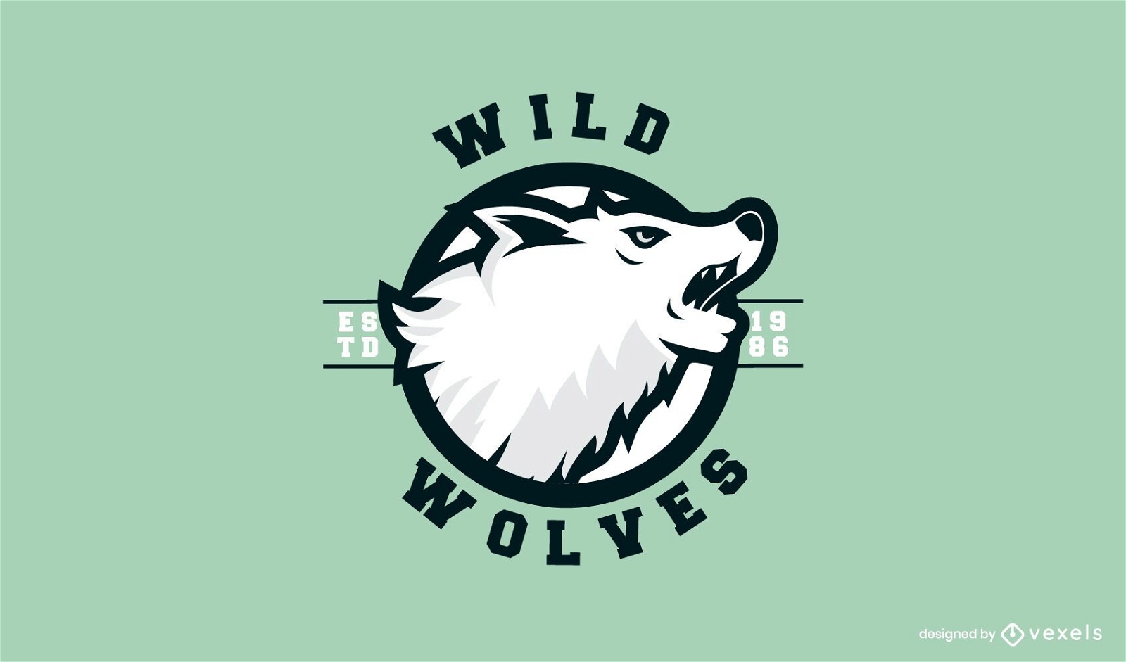 Plantilla de logotipo de lobos salvajes