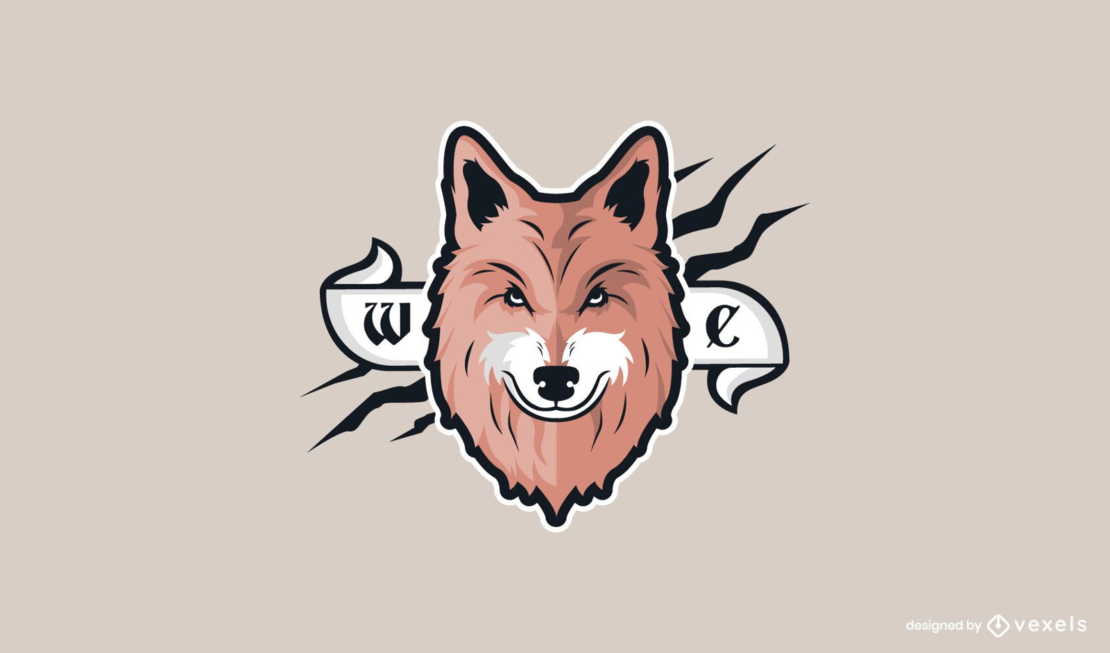Desenho do logotipo da cabeça de lobo