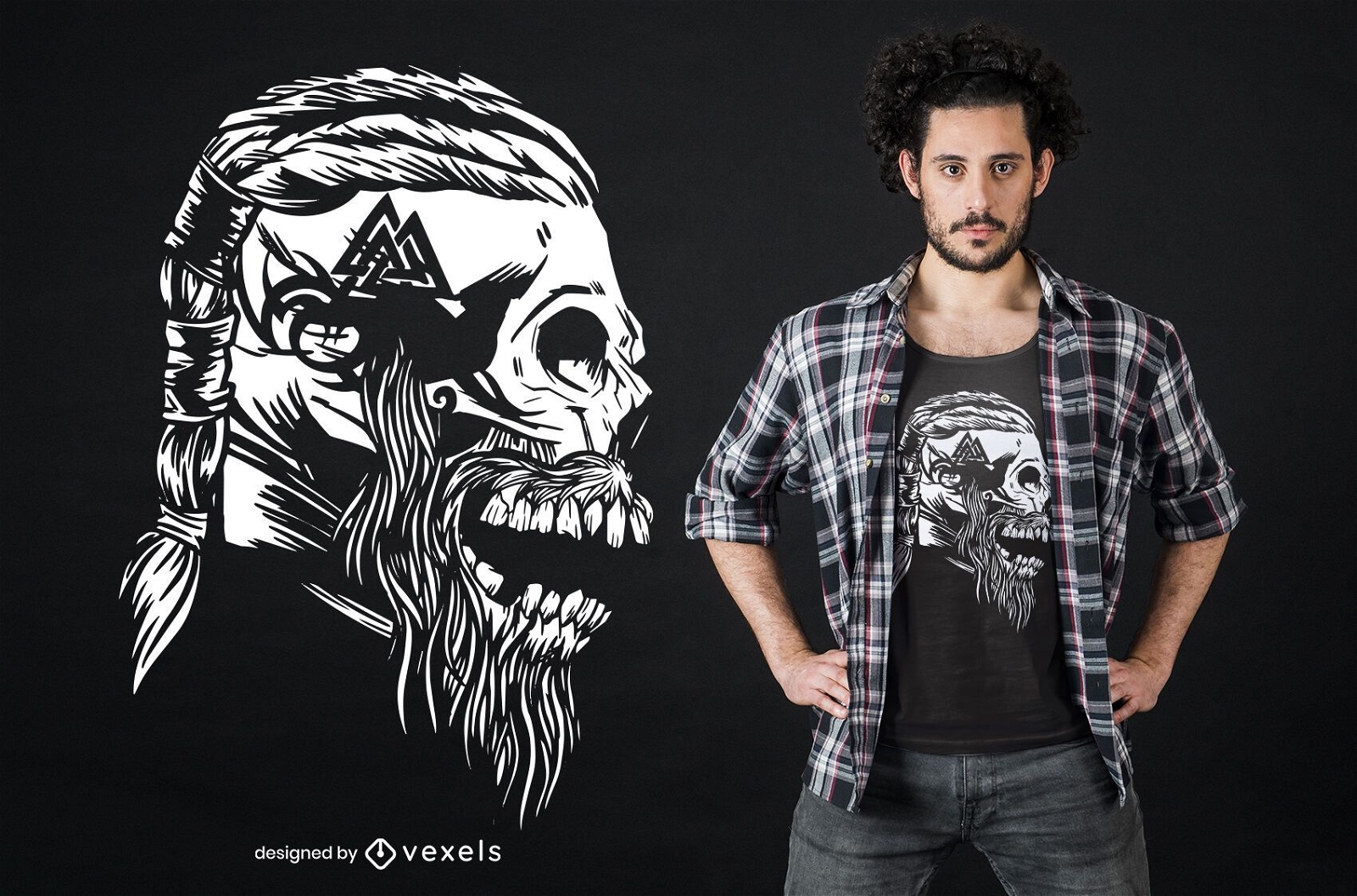 Viking Skull T-Shirt Design