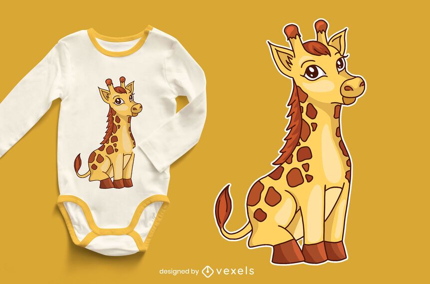 Diseño lindo de la camiseta de la jirafa del bebé Diseño lindo de la camiseta de la jirafa del bebé