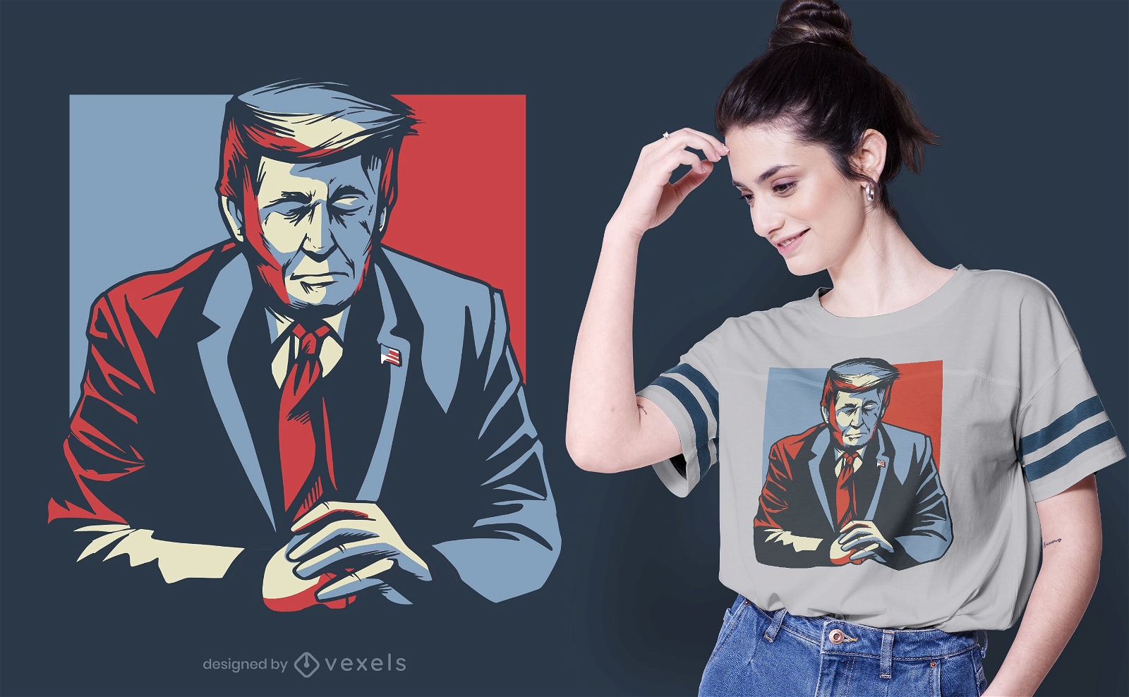 Donald Trump olhos fechados design de t-shirt
