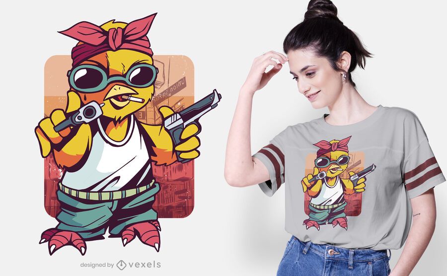 Gangster chick t-shirt design Gangster chick t-shirt design