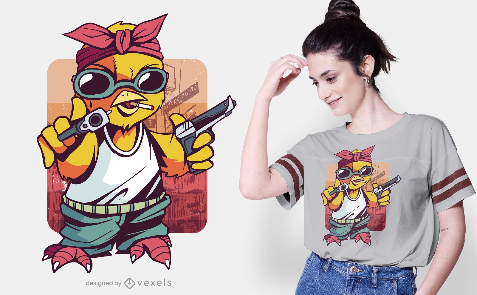 Gangster chick t-shirt design