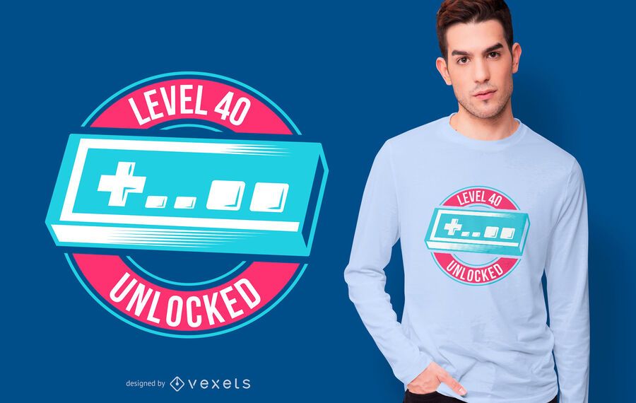 Level 40 unlocked t-shirt design Level 40 unlocked t-shirt design