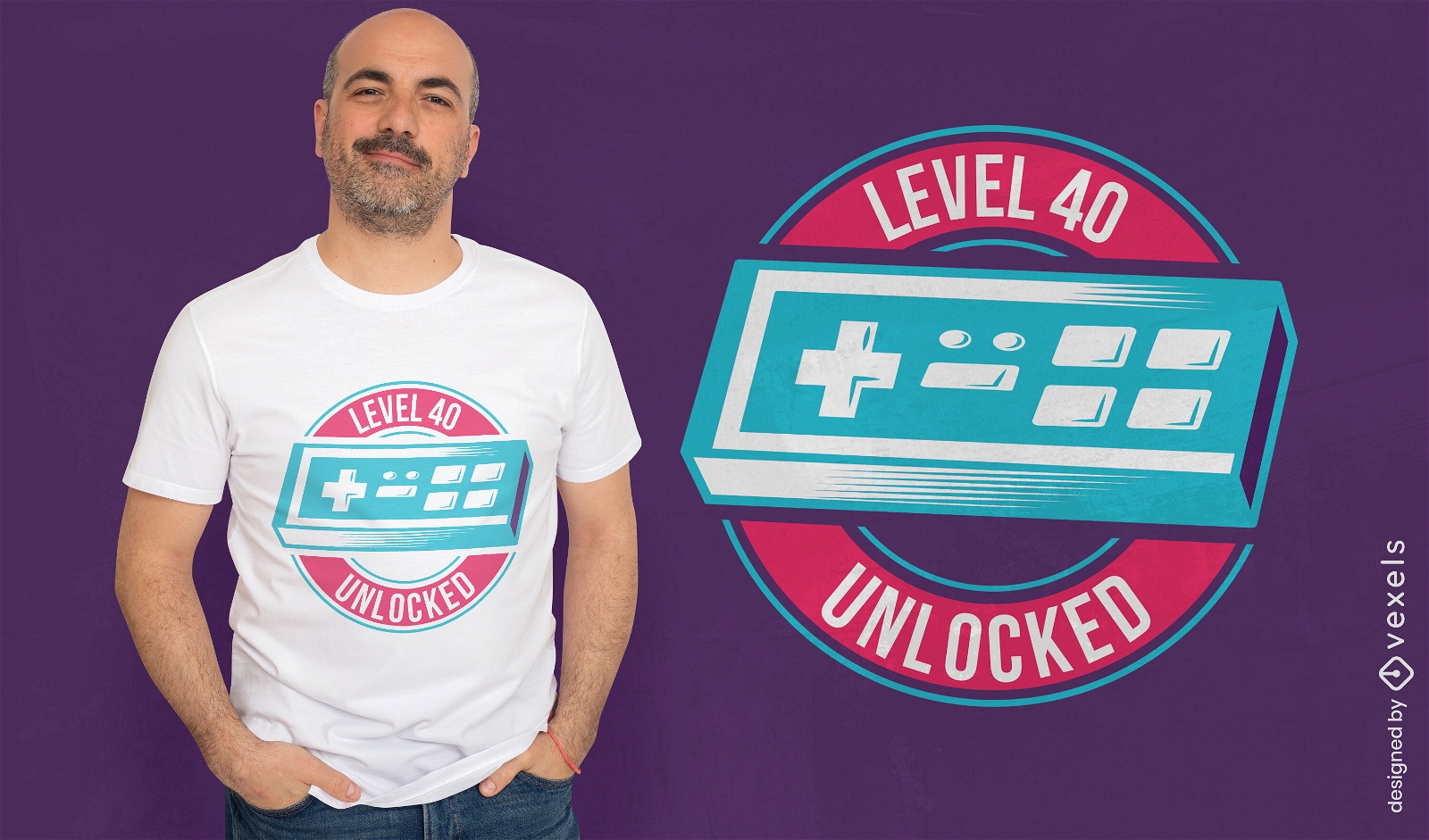 Level 40 freigeschaltetes T-Shirt-Design