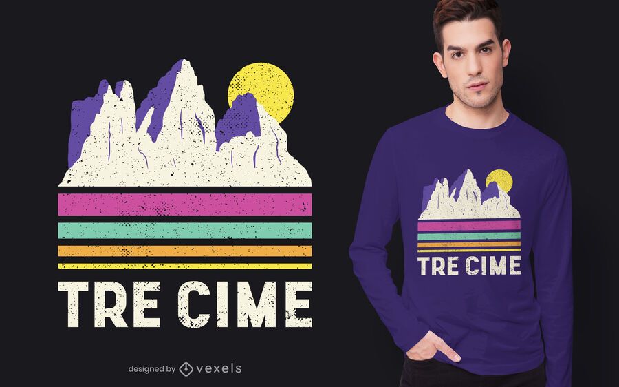 Tre cime t-shirt design Tre cime t-shirt design