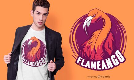 Diseño de camiseta Mean Flamingo