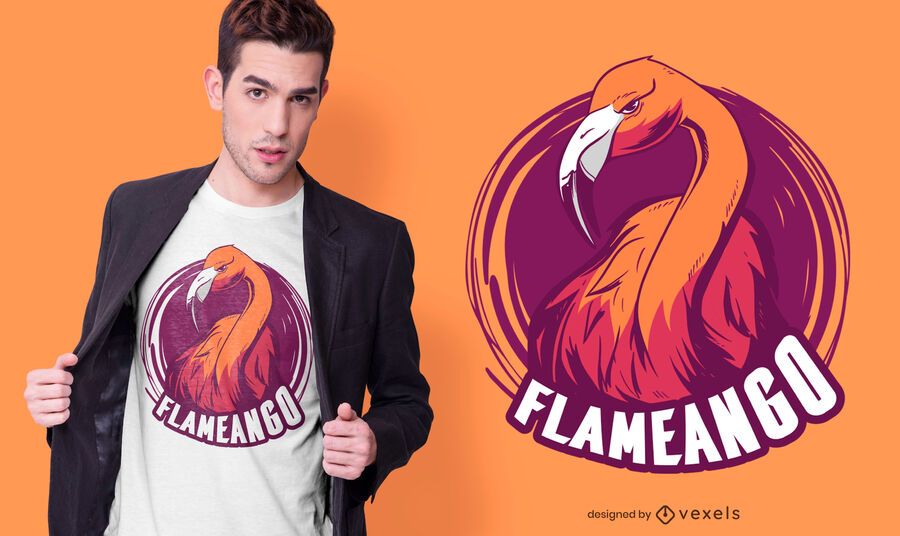 Design de camiseta com flamingo médio Design de camiseta com flamingo médio